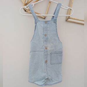 Soft denim short jumpsuit/overalls